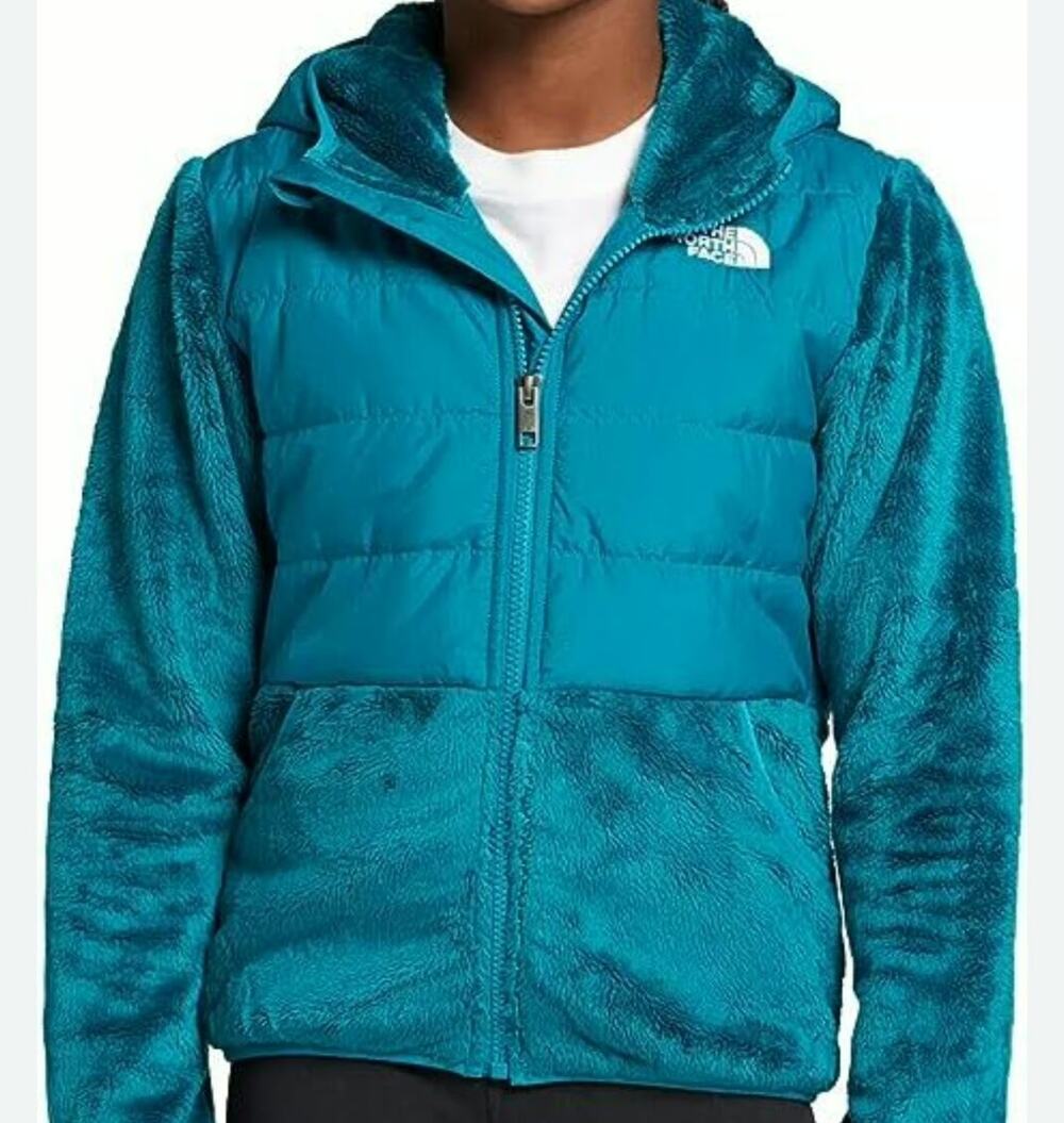The North Face Girls Teal Fleece Puffer Hoodie L 12